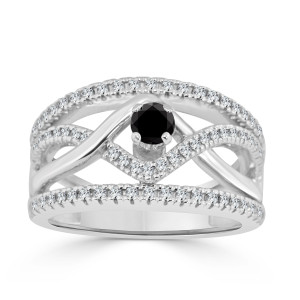 Yaffie Braided Black Diamond Engagement Ring with 2/5ct TDW in Stunning Gold Finish