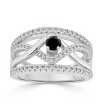 Custom Yaffie Braided Black Diamond Engagement Ring with 2/5ct TDW in Gold