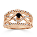 Custom Yaffie Braided Black Diamond Engagement Ring with 2/5ct TDW in Gold