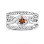 Brown Diamond Braided Engagement Ring with Yaffie Gold, 2/5ct TDW