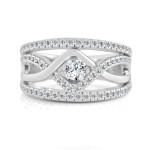 Golden Braided Diamond Engagement Ring with a 2/5ct Total Diamond Weight by Yaffie