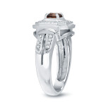 Engaging Yaffie Gold Ring with 2/5ct TDW Round Brown Diamond