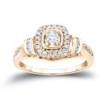 Sparkling and Sophisticated: Yaffie Gold Halo Diamond Engagement Ring (2/5ct TDW)