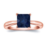Blue Sparkle Princess Cut Sapphire Ring