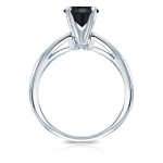 Yaffie ™ Custom-Made Black Diamond Solitaire Engagement Ring with 2ct of Elegant Gold