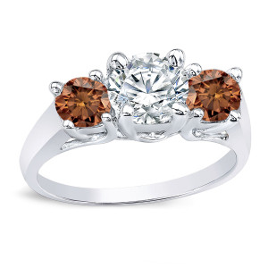 2ct TDW Yaffie Gold 3-Stone Engagement Ring