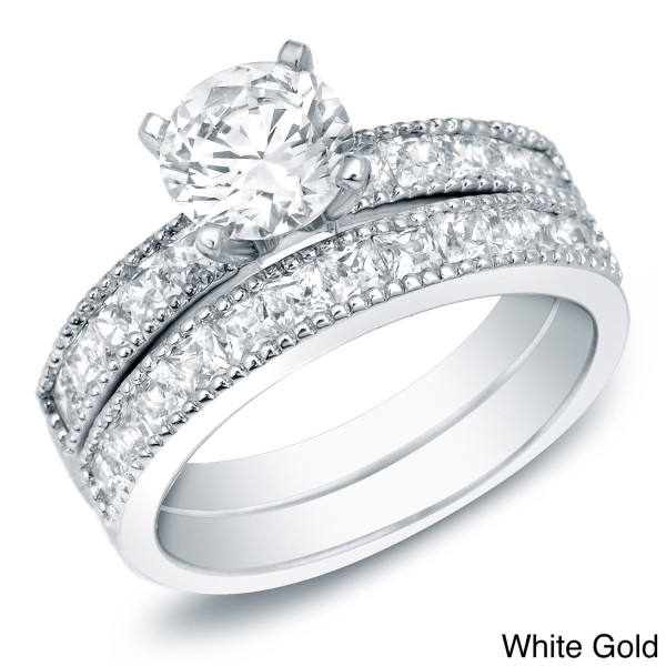 Certified 2ct TDW Diamond Bridal Set - Yaffie Gold