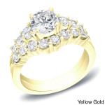 Certified 2ct TDW Diamond Bridal Ring Set - Yaffie Gold
