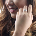 Certified White Diamond Halo Engagement Ring - Yaffie Gold 2ct TDW