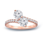 Golden Yaffie - A 2ct TDW Diamond 2-Stone Engagement Ring with 3 Prongs.