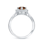 Browns and Whites Marquise Halo Diamond Ring - Yaffie Gold 2ct TDW