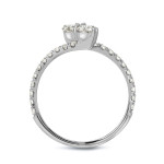 2-Stone Yaffie Gold Engagement Ring featuring Round Cut Diamonds with a 2ct Total Diamond Weight and a 3-Prong Setting.