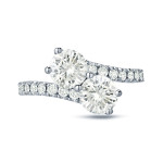 Golden Yaffie: 4-Prong Round-Cut Diamond Engagement Ring with 2CT Twin Treasures