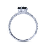 Black Diamond Engagement Ring: 2ct TDW Round-cut, 3-prong & 2-stone design from Yaffie ™