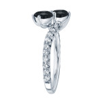 Yaffie™ Custom Black Diamond Engagement Ring: 2-Stone, 2ct TDW, Rounded & 4-Pronged in Gold