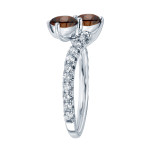 Yaffie 2 Stone Brown Diamond Engagement Ring with 2ct TDW and 4-prong Setting