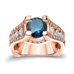 Engage in Brilliance with Yaffie Gold Round Cut Diamond Ring, 3 1/4ct TDW