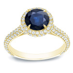 Sapphire Sparkle Diamond Ring with Yaffie Gold Accent