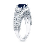 Gold Sapphire & Diamond Engagement Ring- 1.95ct Total