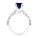 Sparkling Love: Blue Sapphire and Diamond Engagement Ring