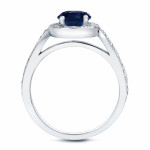 Engage in elegance with the Yaffie Gold Blue Sapphire and Round Diamond Ring.