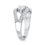 Sparkling Yaffie Gold Double Diamond Engagement Ring - 3/4ct total diamond weight