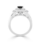 Yaffie ™ Custom-Made Black Round Diamond Halo Engagement Ring with 3/4ct TDW in Gold