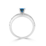Blue Diamond Yaffie Gold Engagement Ring - 3/4 Carat Total Diamond Weight