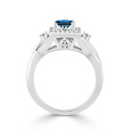 Blue Diamond Halo Engagement Ring with Yaffie Gold, 3/4ct Diamond