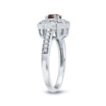 Brown and White Diamond Engagement Ring with Yaffie Gold Sparkle (3/4 ct)
