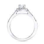 Certified Princess Diamond Halo Bridal Ring Set with Yaffie Gold - 3/4 Carat TDW