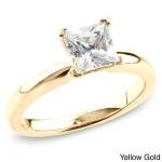 Captivating Love: Yaffie Gold Princess-cut Diamond Solitaire Ring