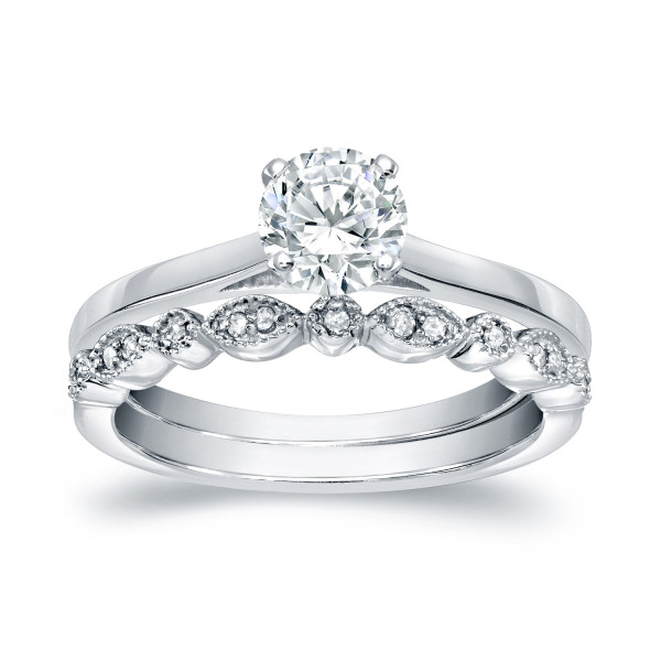 Vintage-inspired Wedding Ring Sets with Yaffie Gold & 3/4ct TDW Diamonds