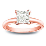 Sparkling Yaffie Gold Princess-Cut Diamond Engagement Ring with V-End Setting (0.75ct TW)