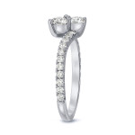 Engagement Ring- Yaffie Gold with 2 Round Cut Diamonds, 3-Prong Setting and 3/4ct TDW