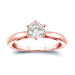 Yaffie Gold Perfect Solitaire: A 3/4ct TDW Round-Cut Diamond Ring