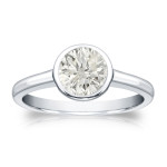 Embrace Elegance with Yaffie Gold Stunning Round-Cut Diamond Solitaire in Bezel Setting