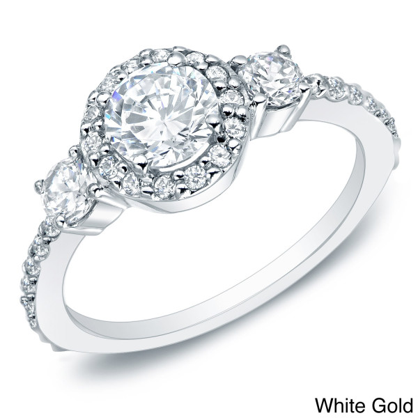 Experience timelessly elegant proposal with Yaffie Gold 3/4ct TDW Diamond Halo Ring