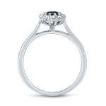 Custom Yaffie ™ Black Diamond Halo Engagement Ring - 3/4ct TDW