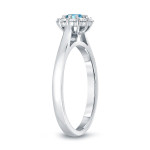 Yaffie Gold 0.75ct TDW Blue Diamond Halo Engagement Ring