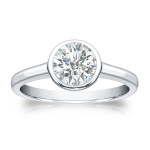 Yaffie Gold 3/4ct Round-cut Diamond Solitaire Ring - Perfect for Your Engagement!