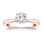 Round-cut Diamond Solitaire Engagement Ring by Yaffie Gold with 3/4ct TDW