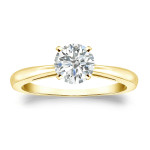 Gold Yaffie Diamond Ring with 3/4ct TDW Solitaire Cut