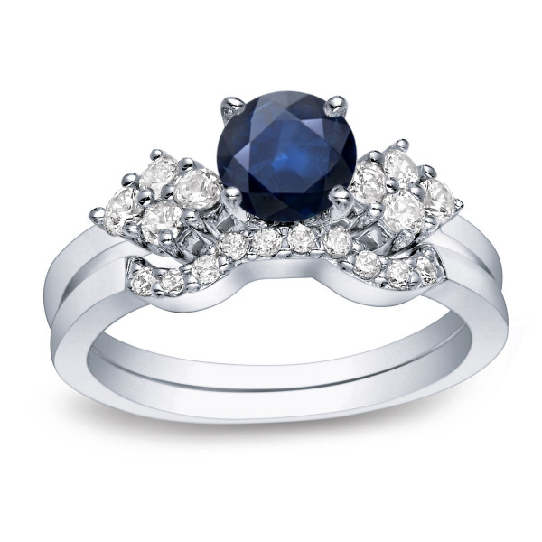 Sapphire Sparkle with Diamond Delight Bridal Ring Set
