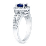 Sapphire and Diamond Engagement Ring with 3/5 ct TDW by Yaffie Gold
