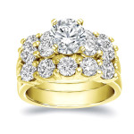 Sparkling Trio: Certified 4.5ct Diamond Bridal Set by Yaffie Gold