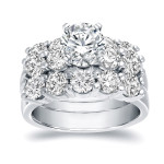 Sparkling Trio: Certified 4.5ct Diamond Bridal Set by Yaffie Gold