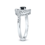 Custom-made Yaffie™ Black Round Diamond Swirl Engagement Ring with 4/5ct TDW in Gold