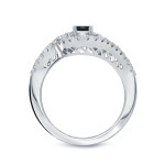 Custom-made Yaffie™ Black Round Diamond Swirl Engagement Ring with 4/5ct TDW in Gold