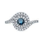 Swirling Blue Round Diamond Engagement Ring with 4/5ct TDW from Yaffie Gold